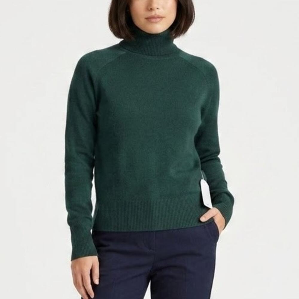 NWT Universal Standard Renee Sweater Raglan Turtleneck Top Green Women US 0 |3XS